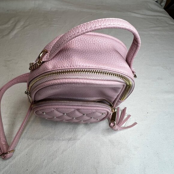 Pink Quilted Mini Backpack With Tassel Accents & Adjustable Strap By Claires - Picture 7 of 16